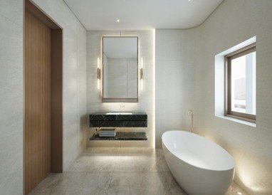 Villa — bathroom with freestanding tub