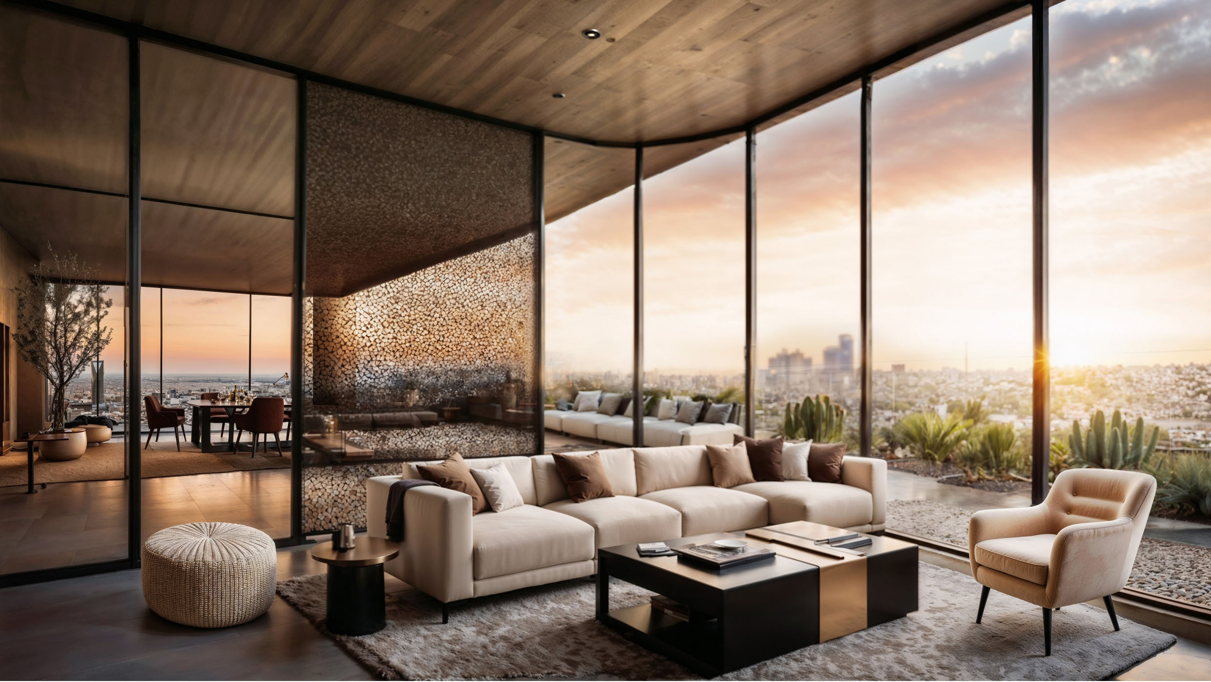 Living room — panoramic city views
