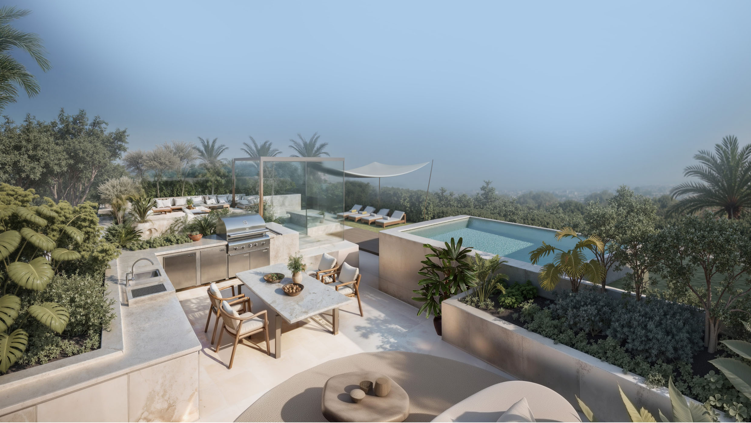 Hanging gardens — private rooftop pool