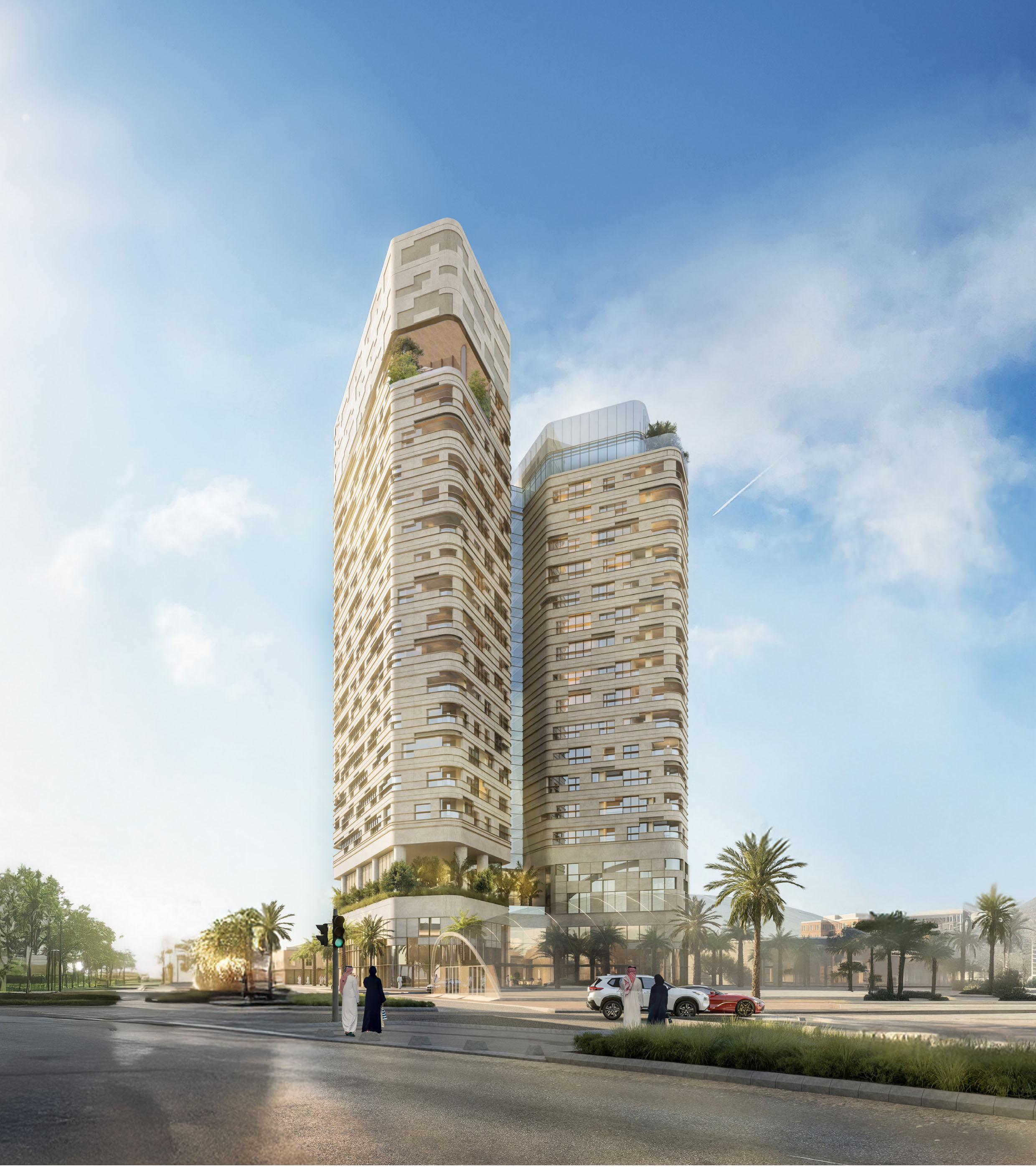 Tower exterior — award-winning architecture