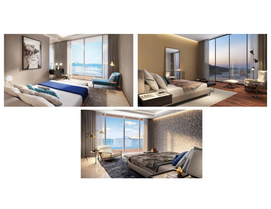 Bedroom suites with sea views