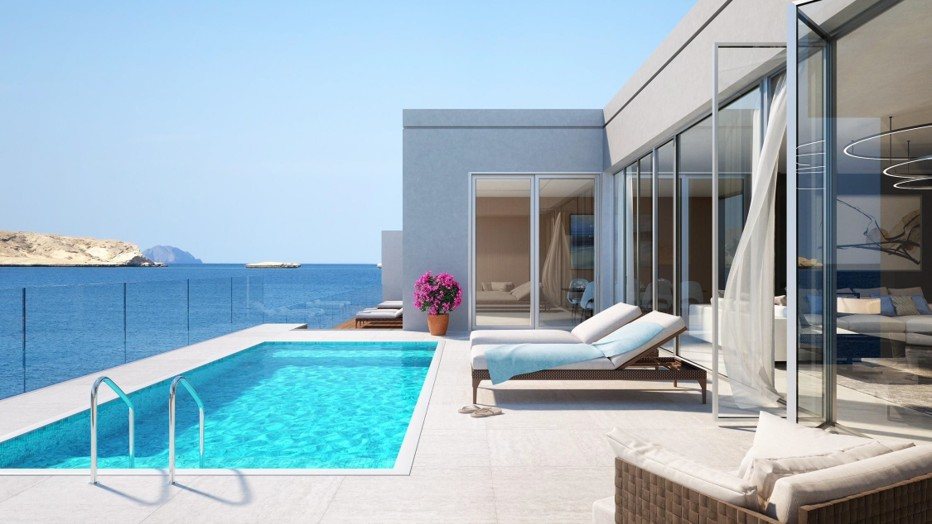 Pool terrace — infinity edge over the sea
