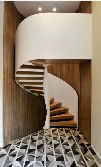 Helical stair — sculpted balustrade