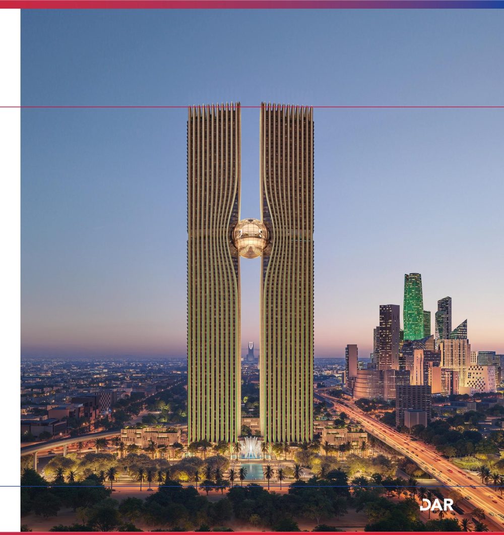 Night illumination — towers in the Riyadh skyline