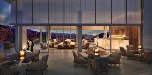 Bar lounge — open to the mountains