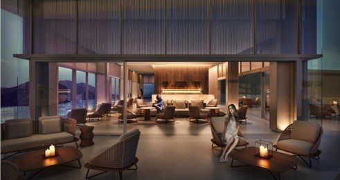 Lounge & bar — sea views at twilight