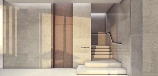 Restaurant approach — light-filled stair
